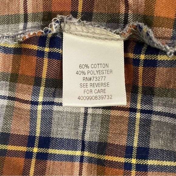 Croft & Barrow men's Size XL button down easy care brown plaid long sleeveshirt - Picture 5 of 5